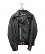Schottショット）の古着「203UST LEOPARD DOUBLE RIDERS」｜ブラック