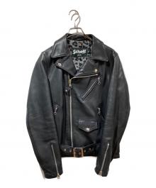 Schott（ショット）の古着「203UST LEOPARD DOUBLE RIDERS」｜ブラック