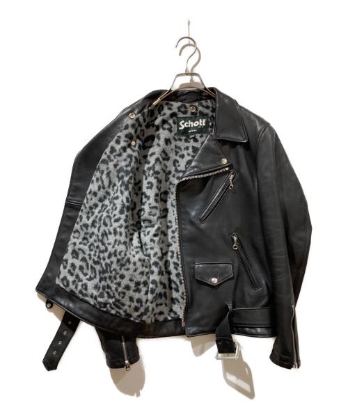 Schott（ショット）Schott (ショット) 203UST LEOPARD DOUBLE RIDERS ブラック サイズ:36の古着・服飾アイテム