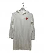 PLAY COMME des GARCONSプレイコムデギャルソン）の古着「ハートワッペンカットソーワンピース」｜ホワイト