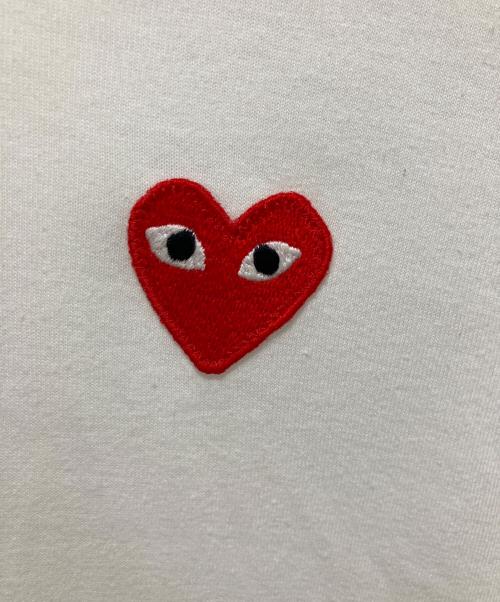 PLAY COMME des GARCONS（プレイコムデギャルソン）PLAY COMME des GARCONS (プレイコムデギャルソン) ハートワッペンカットソーワンピース ホワイト サイズ:Mの古着・服飾アイテム