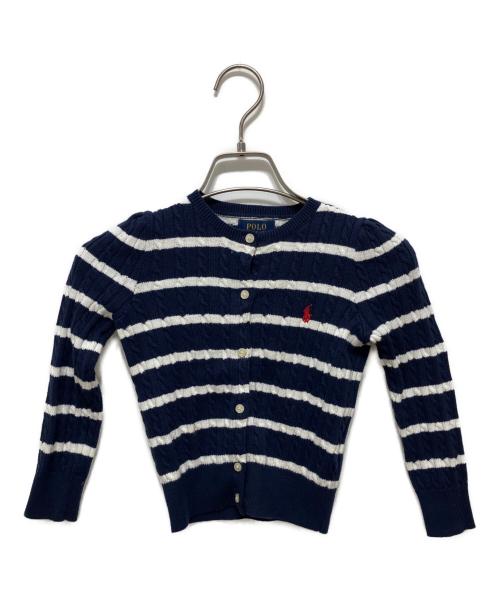 POLO RALPH LAUREN（ポロ・ラルフローレン）POLO RALPH LAUREN (ポロ・ラルフローレン) ボーダーカーディガン ネイビー サイズ:4の古着・服飾アイテム