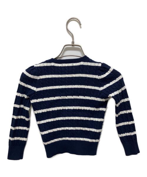 POLO RALPH LAUREN（ポロ・ラルフローレン）POLO RALPH LAUREN (ポロ・ラルフローレン) ボーダーカーディガン ネイビー サイズ:4の古着・服飾アイテム