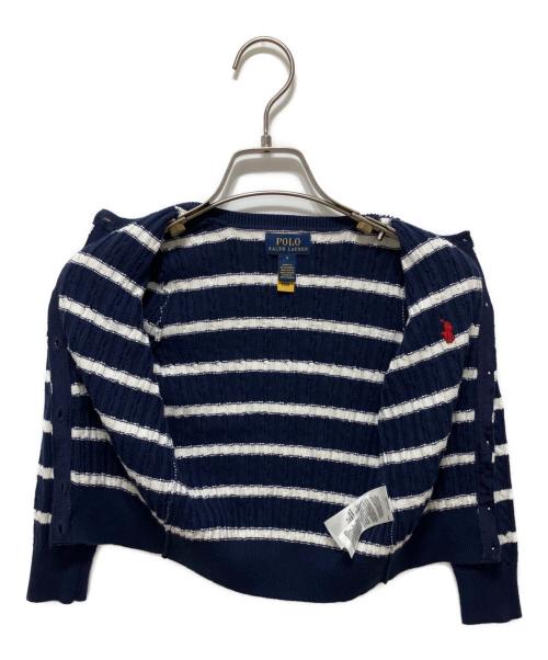 POLO RALPH LAUREN（ポロ・ラルフローレン）POLO RALPH LAUREN (ポロ・ラルフローレン) ボーダーカーディガン ネイビー サイズ:4の古着・服飾アイテム
