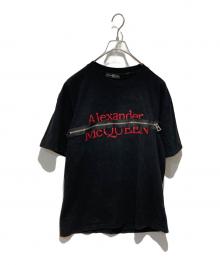 ALEXANDER McQUEEN（アレキサンダーマックイーン）の古着「ジップロゴTシャツ」｜ブラック