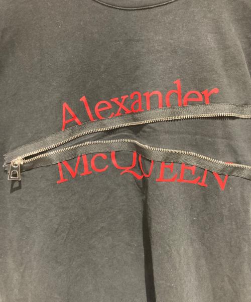 ALEXANDER McQUEEN（アレキサンダーマックイーン）ALEXANDER McQUEEN (アレキサンダーマックイーン) ジップロゴTシャツ ブラック サイズ:Mの古着・服飾アイテム