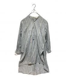 USED（ユーズド）の古着「グランパシャツ」｜ブルー
