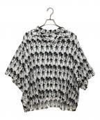 sillageシアージ）の古着「アロハシャツ」｜ブラック×ホワイト