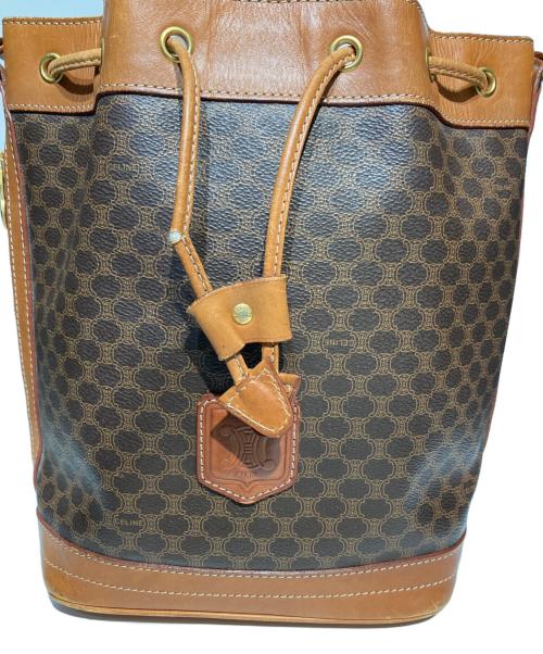 CELINE（セリーヌ）CELINE (セリーヌ) マカダム巾着ショルダーバッグ ブラウンの古着・服飾アイテム