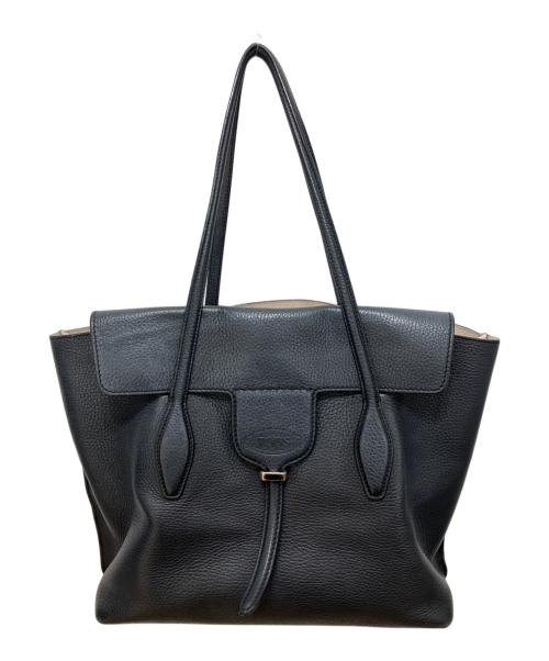 TOD'S（トッズ）TOD'S (トッズ) レザートートバッグ ブラックの古着・服飾アイテム