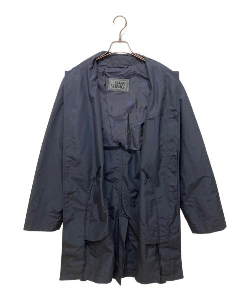 GIANNI VERSACE（ジャンニ・ヴェルサーチ）GIANNI VERSACE (ジャンニ・ヴェルサーチ) ステンカラーコート ネイビー サイズ:40の古着・服飾アイテム