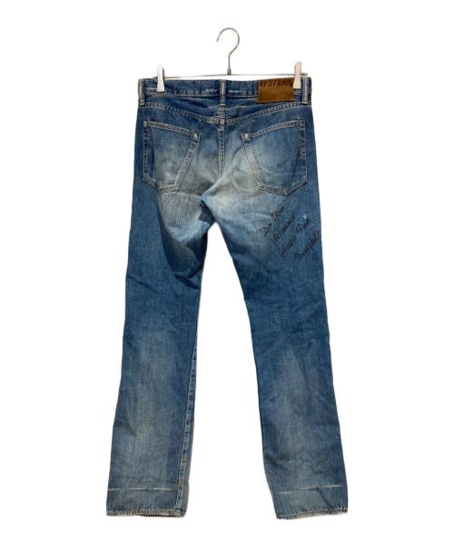 Hysteric Glamour（ヒステリックグラマー）Hysteric Glamour (ヒステリックグラマー) USED加工プリントデニムパンツ インディゴ サイズ:W30の古着・服飾アイテム