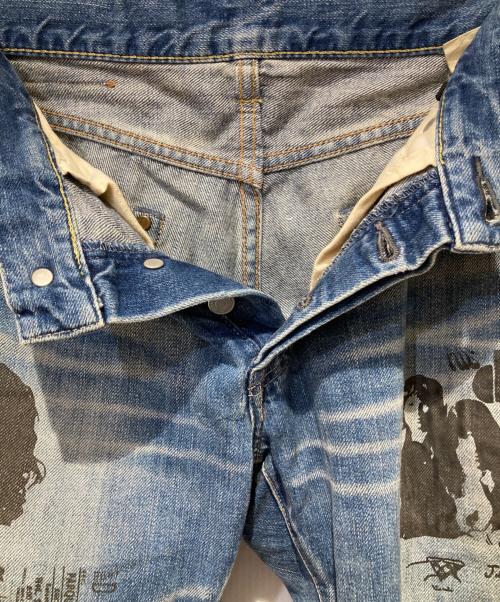 Hysteric Glamour（ヒステリックグラマー）Hysteric Glamour (ヒステリックグラマー) USED加工プリントデニムパンツ インディゴ サイズ:W30の古着・服飾アイテム