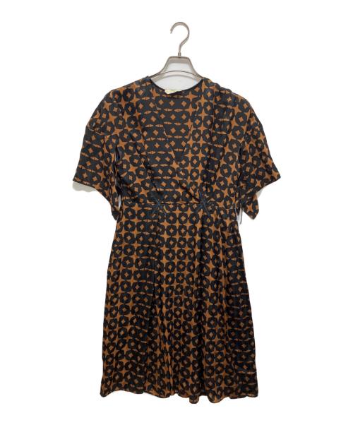 FENDI（）FENDI (フェンディ) 総柄ワンピース ブラウン×ブラック サイズ:SIZE 38の古着・服飾アイテム