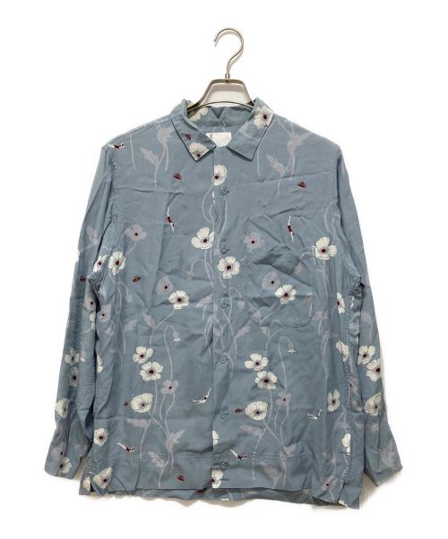 BRU NA BOINNE（ブルーナボイン）BRU NA BOINNE (ブルーナボイン) レーヨンシャツ ブルー サイズ:SIZE Lの古着・服飾アイテム