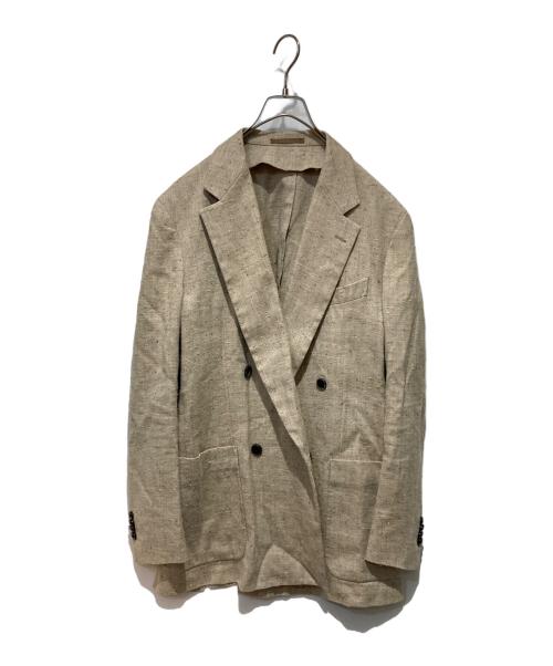 Pilgrim（ピルグリム）PILGRIM (ピルグリム) シルク混ダブルジャケット ベージュ サイズ:48の古着・服飾アイテム