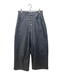 Ballsy.Brothers（ボールジーブラザーズ）の古着「Ballsy Painter Faux Leather Baggy Pants」｜ブラック