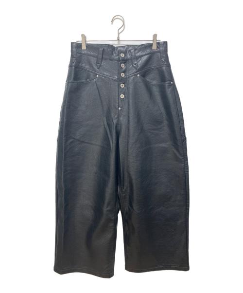 Ballsy.Brothers（ボールジーブラザーズ）BALLSY.BROTHERS (ボールジーブラザーズ) Ballsy Painter Faux Leather Baggy Pants ブラック サイズ:Mの古着・服飾アイテム