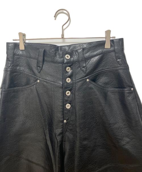 Ballsy.Brothers（ボールジーブラザーズ）BALLSY.BROTHERS (ボールジーブラザーズ) Ballsy Painter Faux Leather Baggy Pants ブラック サイズ:Mの古着・服飾アイテム