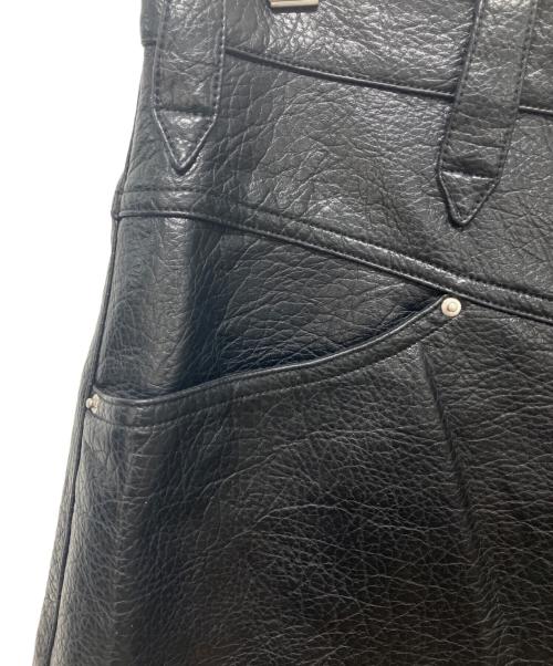 Ballsy.Brothers（ボールジーブラザーズ）BALLSY.BROTHERS (ボールジーブラザーズ) Ballsy Painter Faux Leather Baggy Pants ブラック サイズ:Mの古着・服飾アイテム