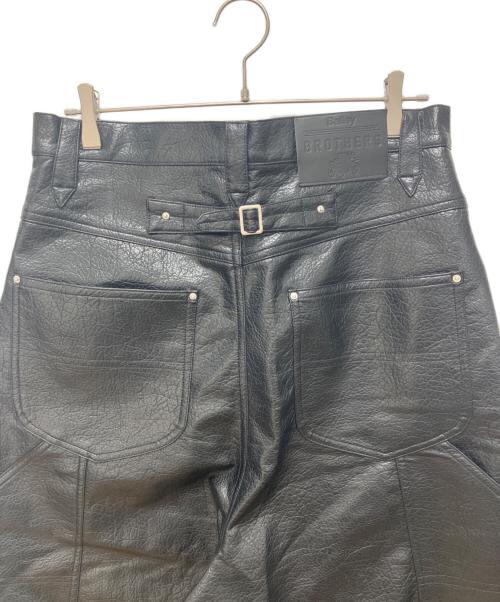 Ballsy.Brothers（ボールジーブラザーズ）BALLSY.BROTHERS (ボールジーブラザーズ) Ballsy Painter Faux Leather Baggy Pants ブラック サイズ:Mの古着・服飾アイテム