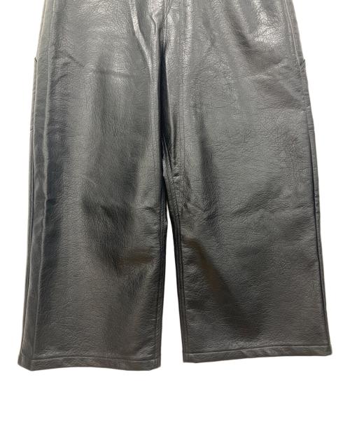 Ballsy.Brothers（ボールジーブラザーズ）BALLSY.BROTHERS (ボールジーブラザーズ) Ballsy Painter Faux Leather Baggy Pants ブラック サイズ:Mの古着・服飾アイテム
