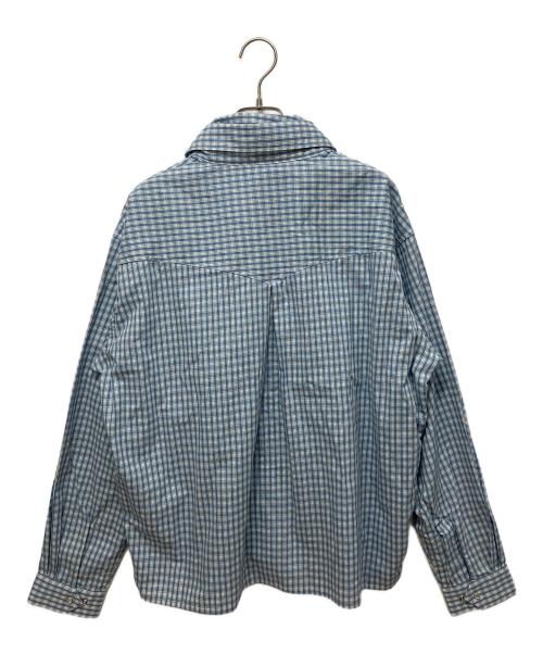 Abuku（アブク）Abuku (アブク) Double Layered Pearl Shirt ブルー サイズ:M 未使用品の古着・服飾アイテム