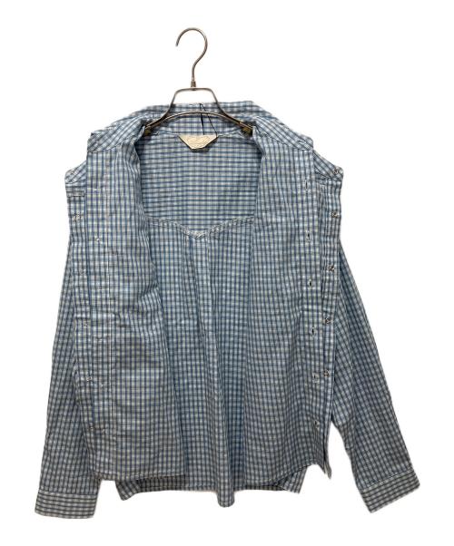 Abuku（アブク）Abuku (アブク) Double Layered Pearl Shirt ブルー サイズ:M 未使用品の古着・服飾アイテム
