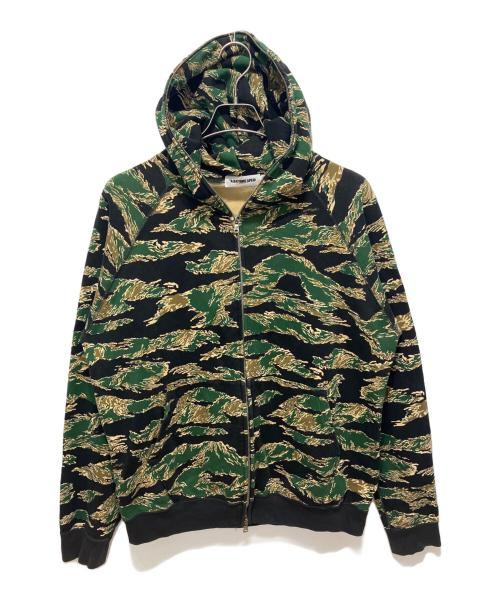 A BATHING APE（アベイシングエイプ）A BATHING APE (アベイシングエイプ) タイガーカモダブルジップパーカー グリーン サイズ:Mの古着・服飾アイテム