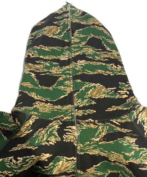 A BATHING APE（アベイシングエイプ）A BATHING APE (アベイシングエイプ) タイガーカモダブルジップパーカー グリーン サイズ:Mの古着・服飾アイテム