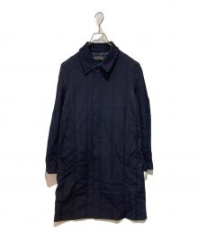 COMME des GARCONS（コムデギャルソン）の古着「ウールギャバ ステンカラーコート」｜ネイビー