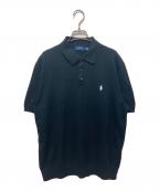 POLO RALPH LAURENポロ・ラルフローレン）の古着「コットン ポロカラー セーター」｜ブラック