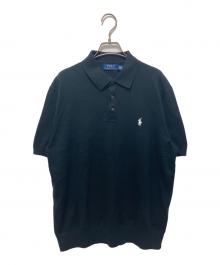 POLO RALPH LAUREN（ポロ・ラルフローレン）の古着「コットン ポロカラー セーター」｜ブラック