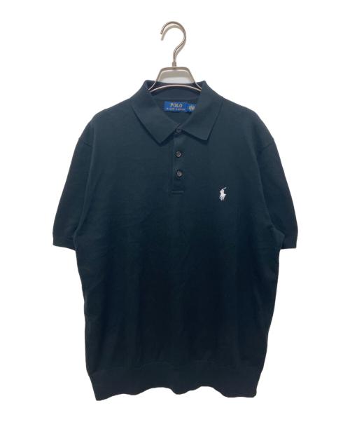 POLO RALPH LAUREN（ポロ・ラルフローレン）POLO RALPH LAUREN (ポロ・ラルフローレン) コットン ポロカラー セーター ブラック サイズ:L 未使用品の古着・服飾アイテム