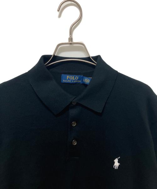POLO RALPH LAUREN（ポロ・ラルフローレン）POLO RALPH LAUREN (ポロ・ラルフローレン) コットン ポロカラー セーター ブラック サイズ:L 未使用品の古着・服飾アイテム