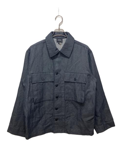A.P.C.（アーペーセー）A.P.C. (アーペーセー) コットンリネンジャケット ネイビー サイズ:L 未使用品の古着・服飾アイテム