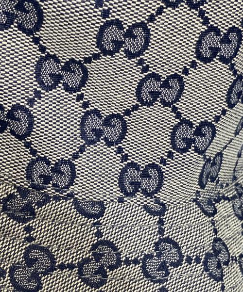 GUCCI（グッチ）GUCCI (グッチ) GGキャンバス＆スティラップ ハット ベージュ×ネイビーの古着・服飾アイテム