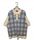 SUPREMEシュプリーム）の古着「Plaid Knit S/S Polo」｜ホワイト