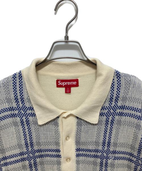 SUPREME（シュプリーム）SUPREME (シュプリーム) Plaid Knit S/S Polo ホワイト サイズ:Lの古着・服飾アイテム
