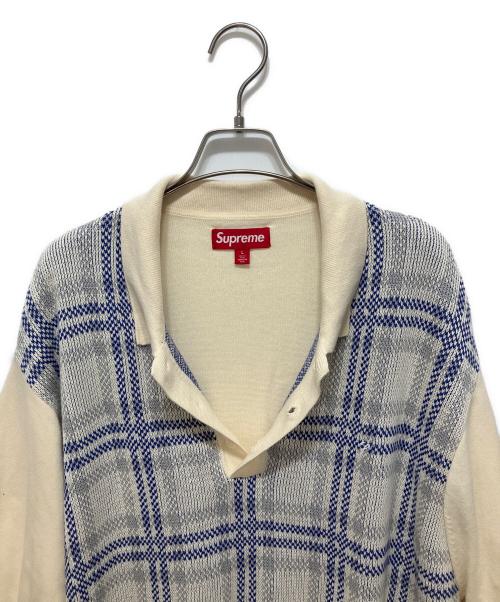 SUPREME（シュプリーム）SUPREME (シュプリーム) Plaid Knit S/S Polo ホワイト サイズ:Lの古着・服飾アイテム