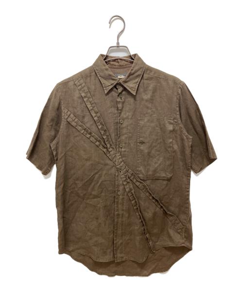 YOHJI YAMAMOTO（ヨウジヤマモト）YOHJI YAMAMOTO (ヨウジヤマモト) デザインリネンシャツ カーキ サイズ:2の古着・服飾アイテム