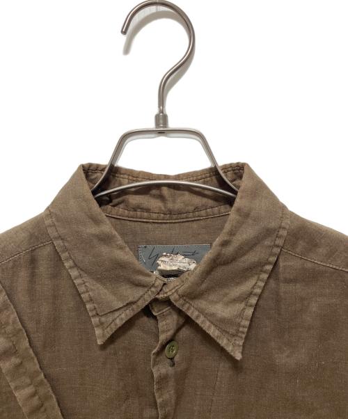 YOHJI YAMAMOTO（ヨウジヤマモト）YOHJI YAMAMOTO (ヨウジヤマモト) デザインリネンシャツ カーキ サイズ:2の古着・服飾アイテム
