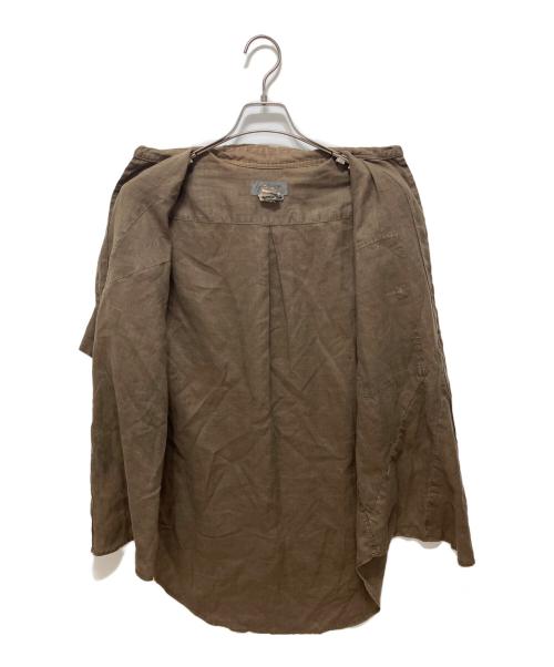YOHJI YAMAMOTO（ヨウジヤマモト）YOHJI YAMAMOTO (ヨウジヤマモト) デザインリネンシャツ カーキ サイズ:2の古着・服飾アイテム