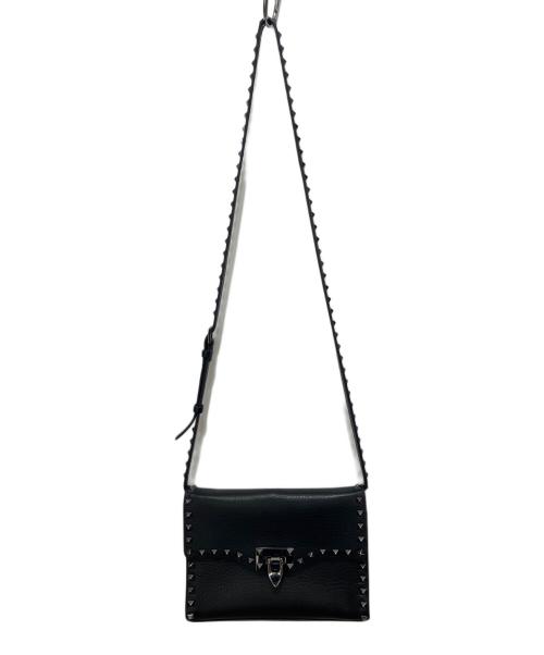 VALENTINO（ヴァレンティノ）VALENTINO (ヴァレンティノ) ロックスタッズショルダーバッグ ブラックの古着・服飾アイテム