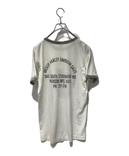 Champion（チャンピオン）Champion (チャンピオン) HARLEY-DAVIDSON (ハーレーダビッドソン) クラシックロゴリンガーTシャツ ホワイト サイズ:Ｌの古着・服飾アイテム