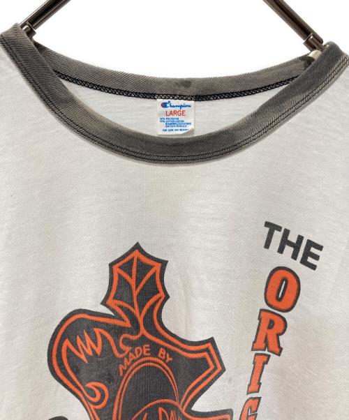 Champion（チャンピオン）Champion (チャンピオン) HARLEY-DAVIDSON (ハーレーダビッドソン) クラシックロゴリンガーTシャツ ホワイト サイズ:Ｌの古着・服飾アイテム