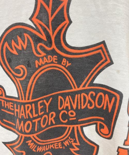 Champion（チャンピオン）Champion (チャンピオン) HARLEY-DAVIDSON (ハーレーダビッドソン) クラシックロゴリンガーTシャツ ホワイト サイズ:Ｌの古着・服飾アイテム