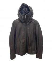 DOMENICO+SAVIO（ドメニコアンドサビオ）の古着「HOOD LETHER JACKET」｜ブラック