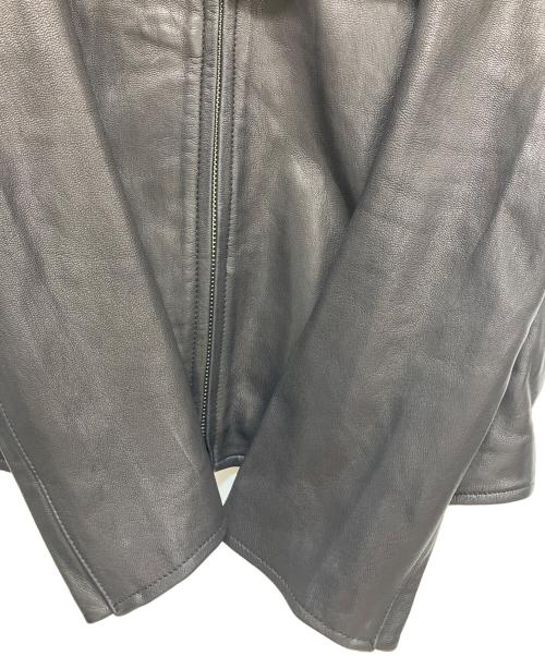 DOMENICO+SAVIO（ドメニコアンドサビオ）DOMENICO+SAVIO (ドメニコアンドサビオ) HOOD LETHER JACKET ブラック サイズ:44の古着・服飾アイテム