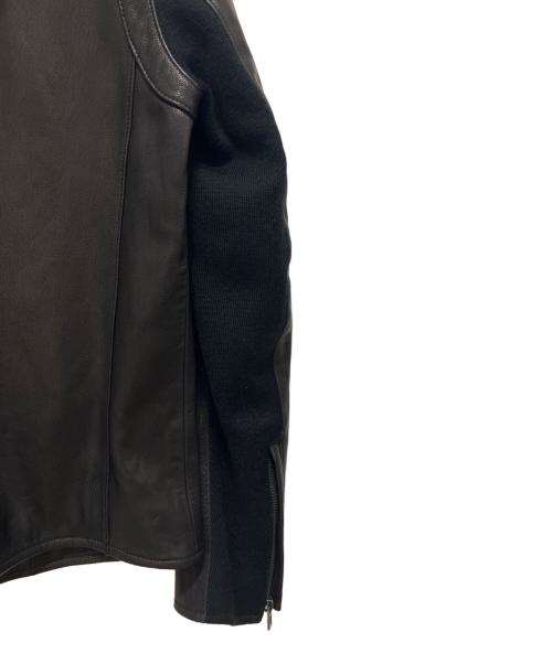 DOMENICO+SAVIO（ドメニコアンドサビオ）DOMENICO+SAVIO (ドメニコアンドサビオ) HOOD LETHER JACKET ブラック サイズ:44の古着・服飾アイテム